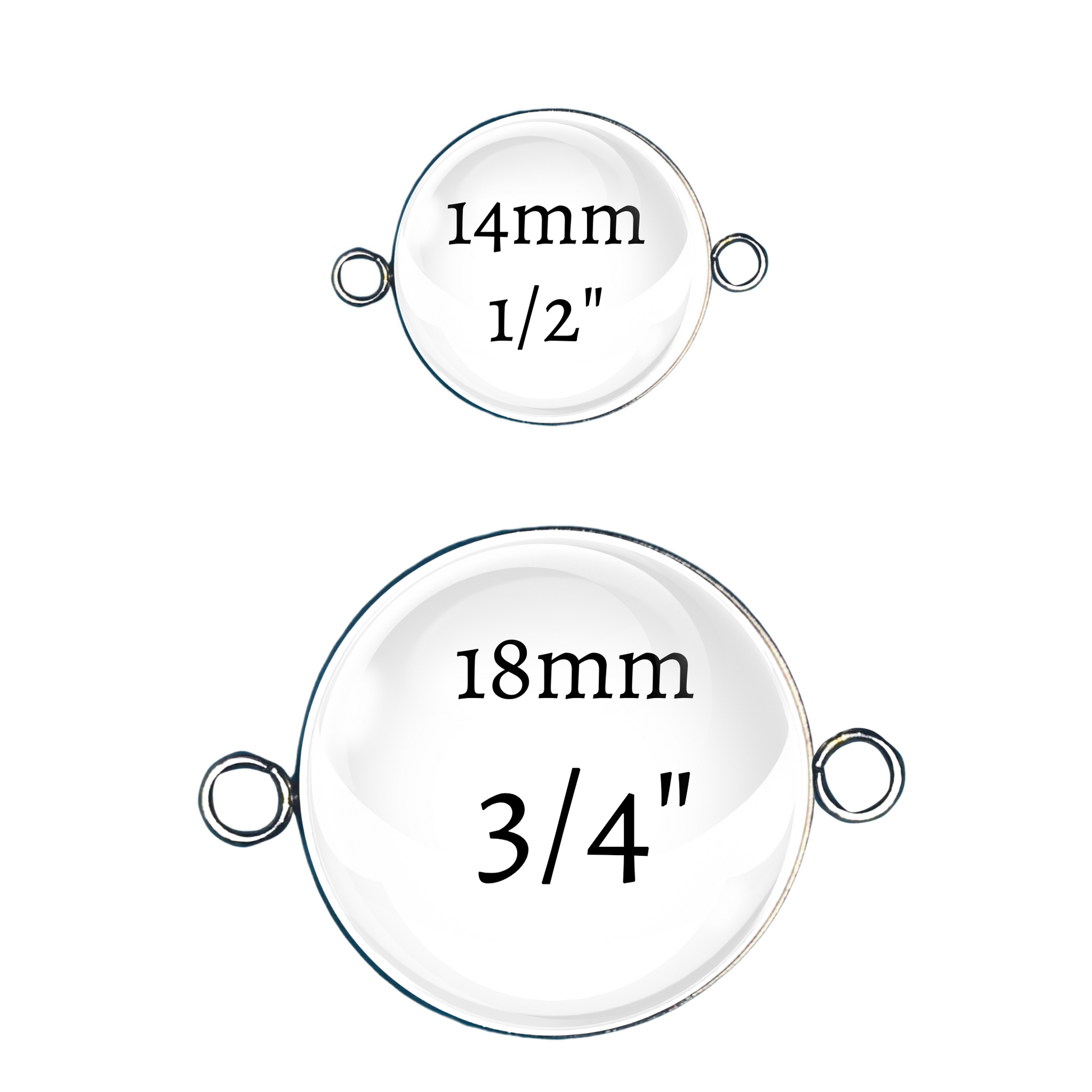 glass cabochon charm size chart