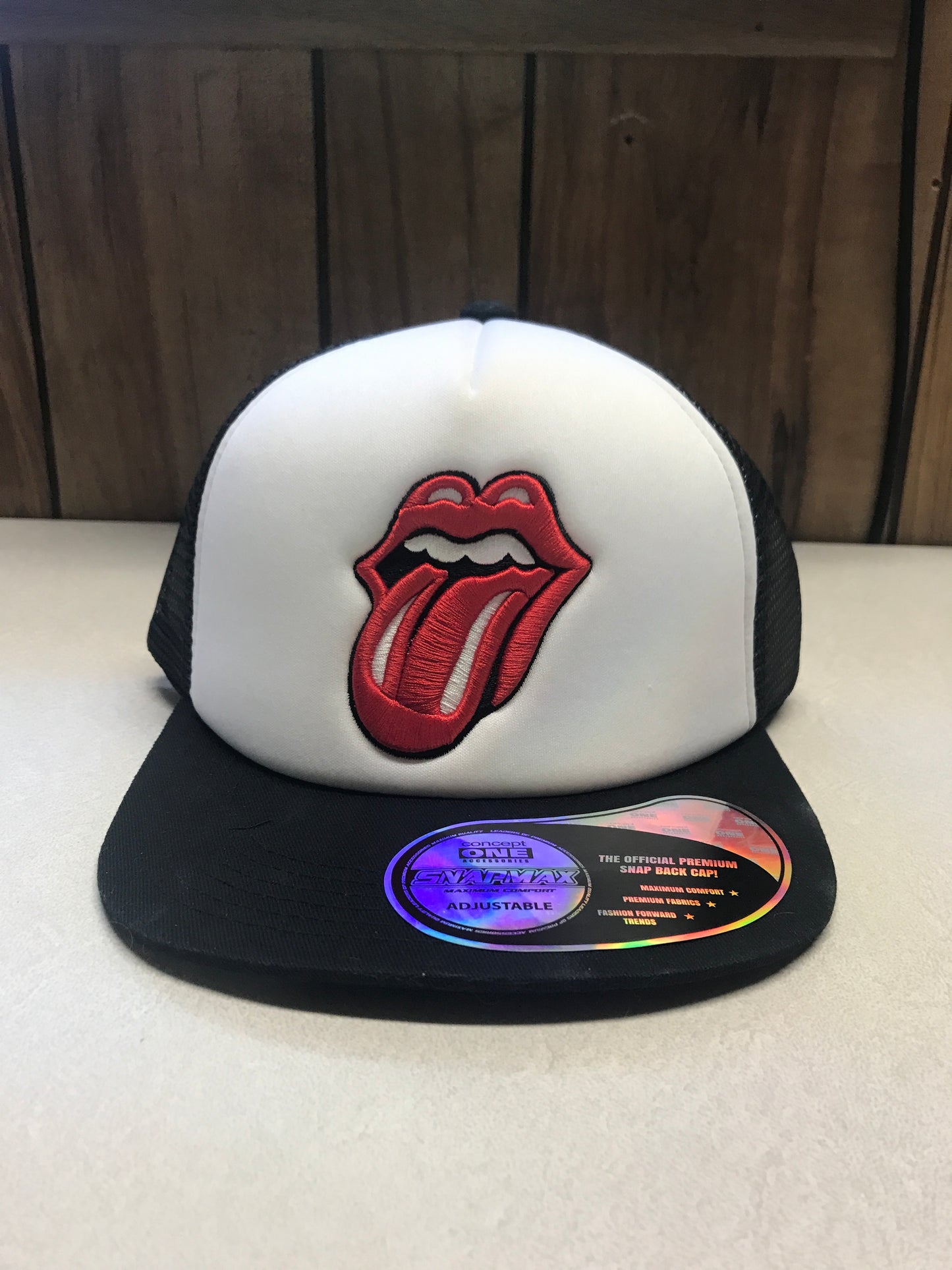 Rolling Stones Tongue Logo Mesh Trucker Hat | Adjustable