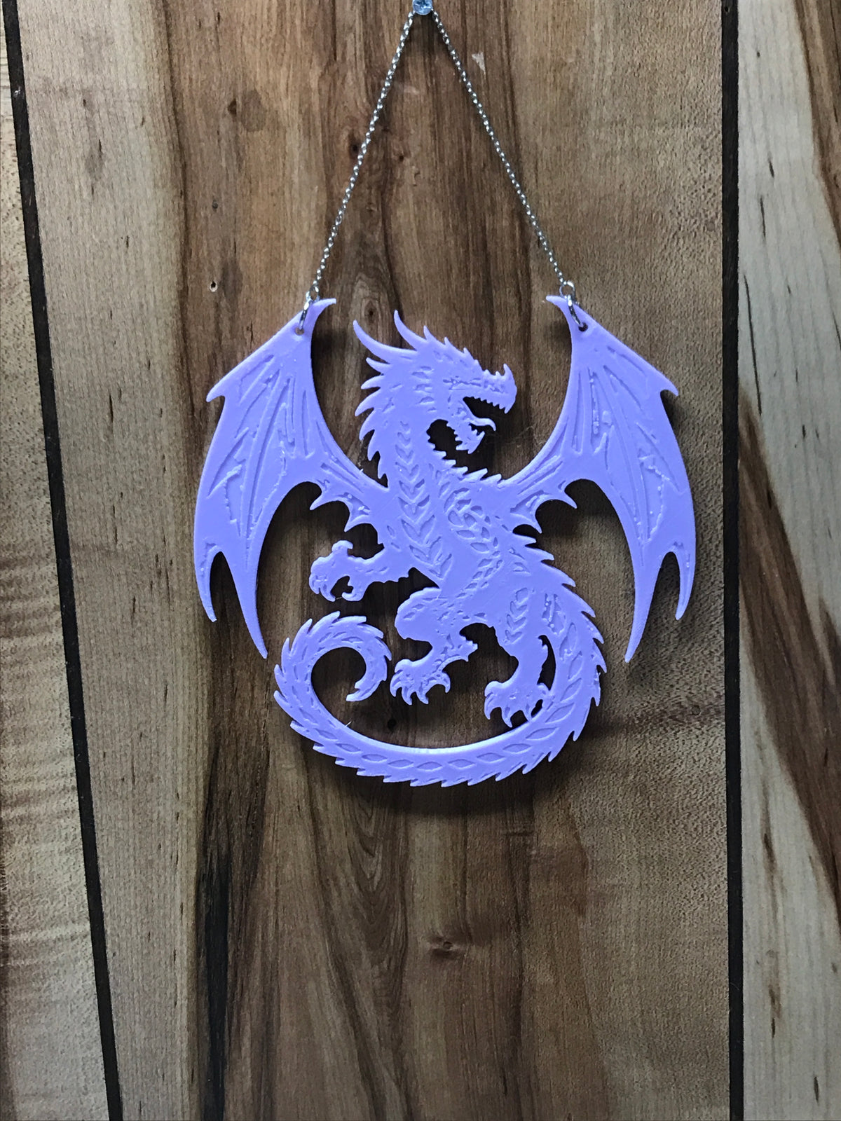 Purple Dragon Wall Hanging with Chain – 6.75″ Fantasy Gothic Decor