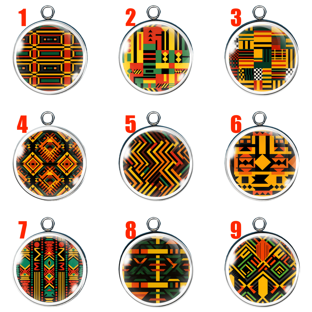 African Kente Cloth Design Charms