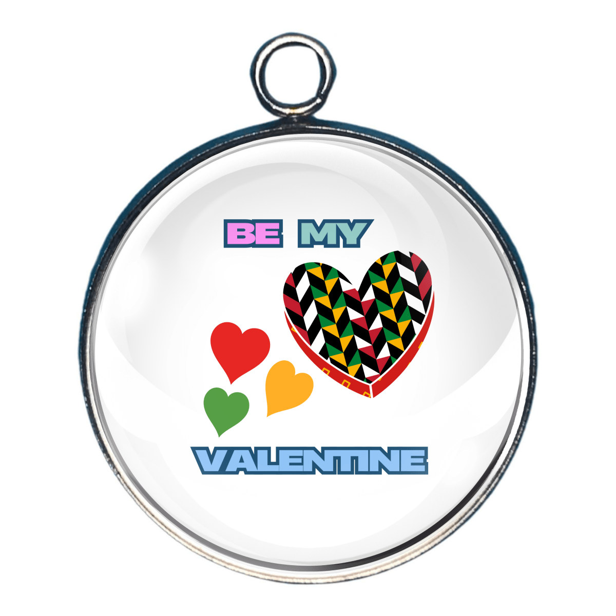 Afro-Love Valentine’s Glass Cabochon Charms