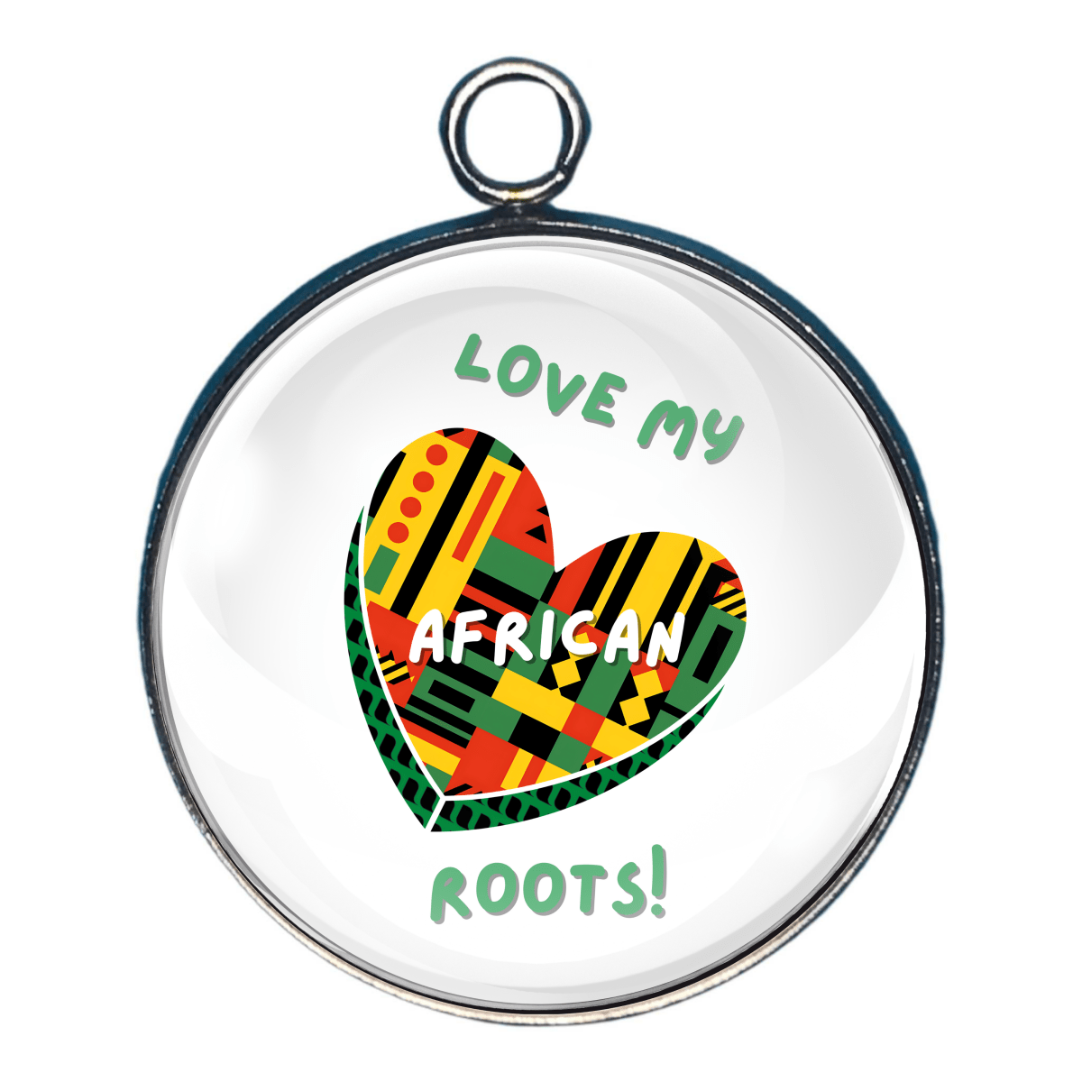 Afro-Love Valentine’s Glass Cabochon Charms