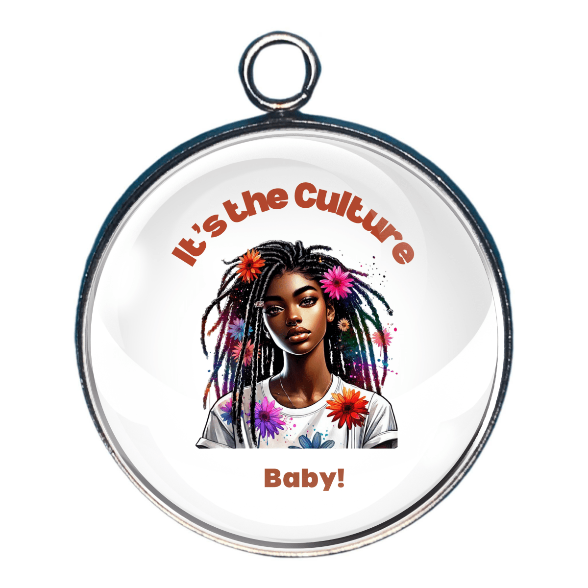 Afro-Love Valentine’s Glass Cabochon Charms