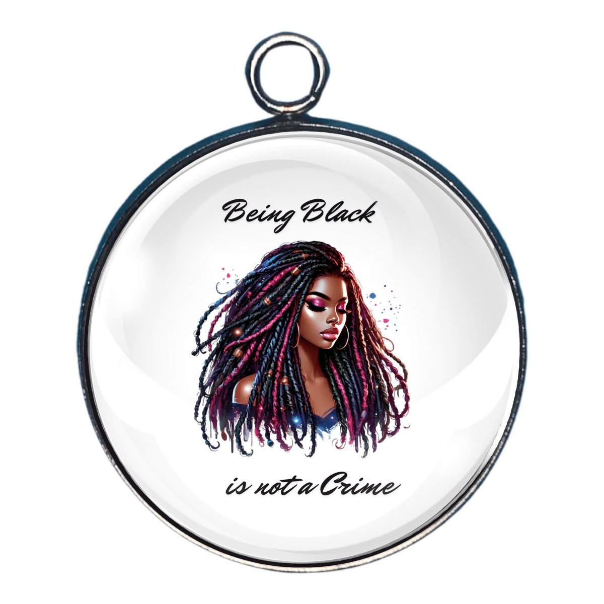 Afro-Love Valentine’s Glass Cabochon Charms