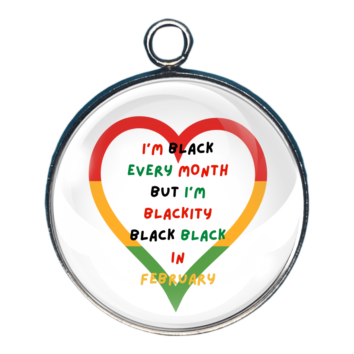 Afro-Love Valentine’s Glass Cabochon Charms