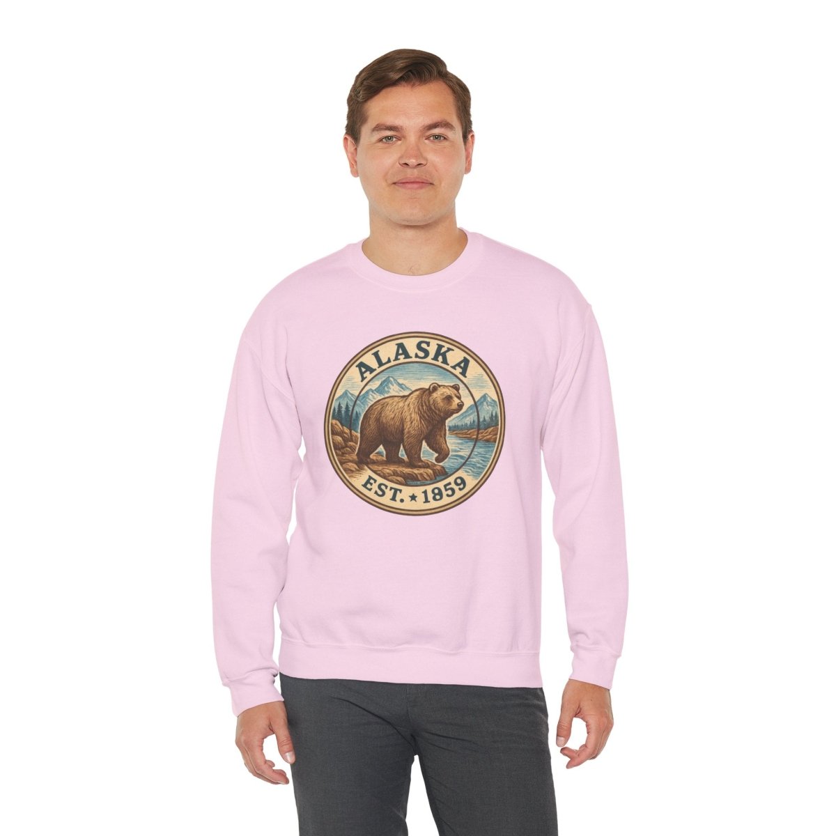 Alaska Bear Sweatshirt, Wildlife Crewneck Jumper, Nature Lover Gift, Cozy Animal