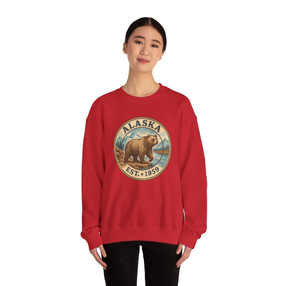 Alaska Bear Sweatshirt, Wildlife Crewneck Jumper, Nature Lover Gift, Cozy Animal