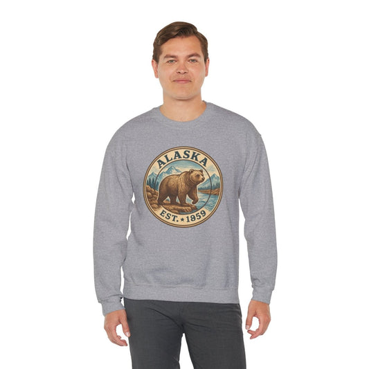 Alaska Bear Sweatshirt, Wildlife Crewneck Jumper, Nature Lover Gift, Cozy Animal