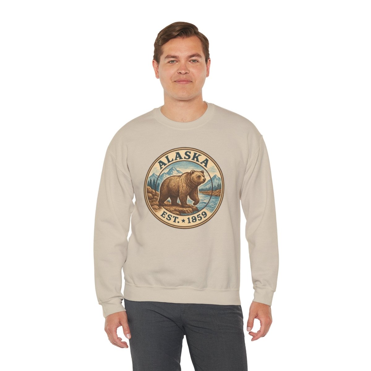 Alaska Bear Sweatshirt, Wildlife Crewneck Jumper, Nature Lover Gift, Cozy Animal