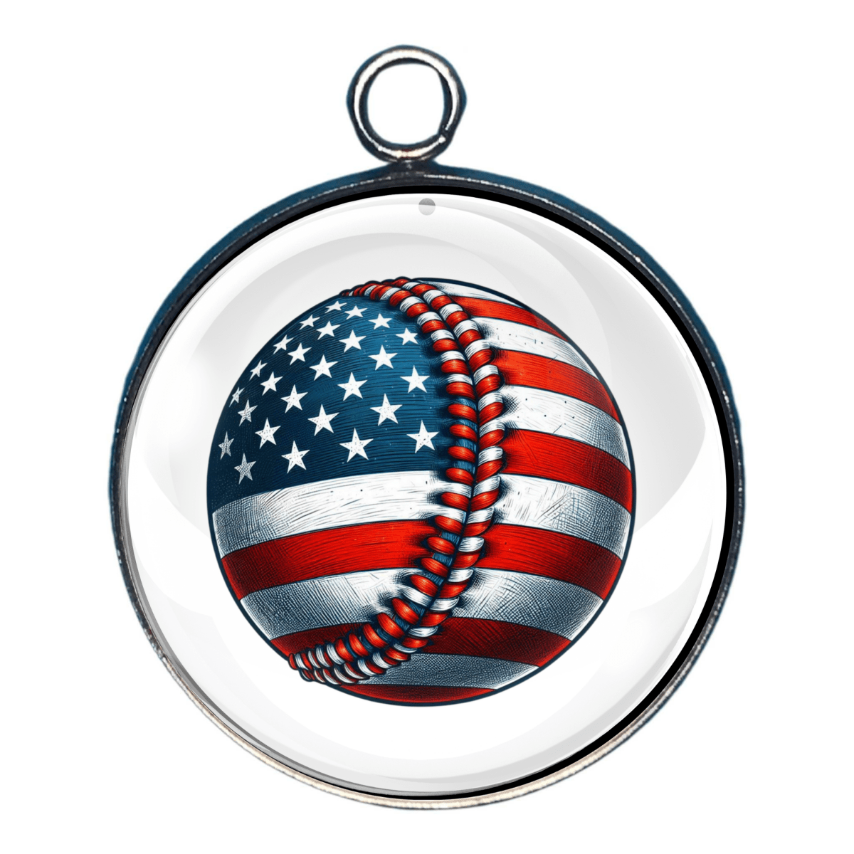 Charm of a baseball in the patriotic flag