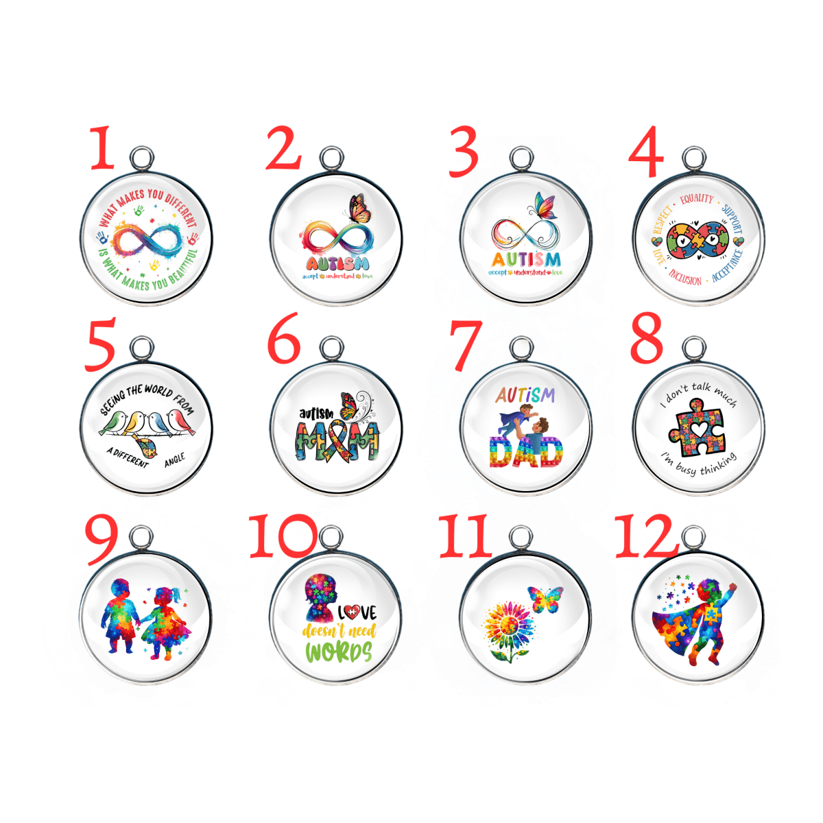Group of 12 Autism Acceptance Charms