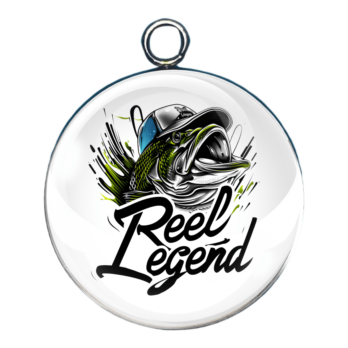 Bass Fishing Glass Cabochon Charms
