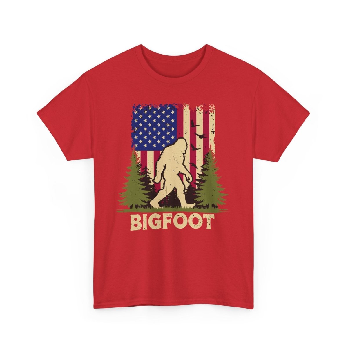 Bigfoot American Flag Tee, Outdoor Adventure Shirt, Unisex Graphic T-Shirt,