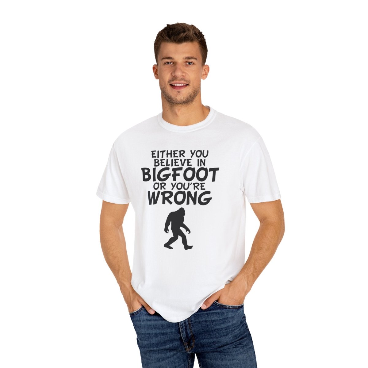 Bigfoot Believer Unisex Tee, Sasquatch Fan Shirt, Cryptid Enthusiast Top, Funny