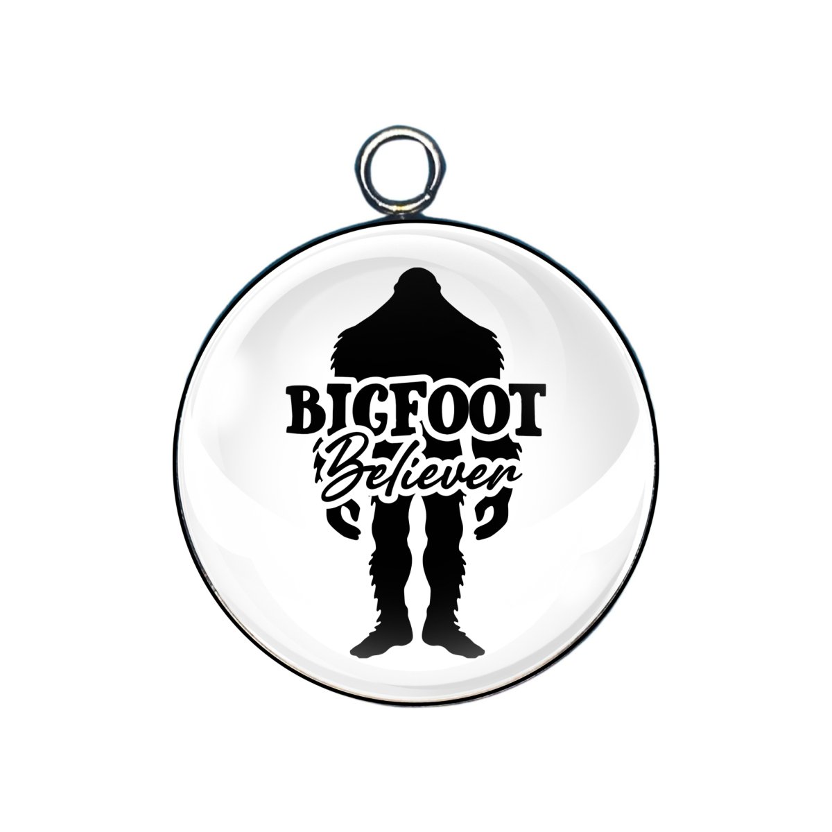 bigfoot hunter glass cabochon charm