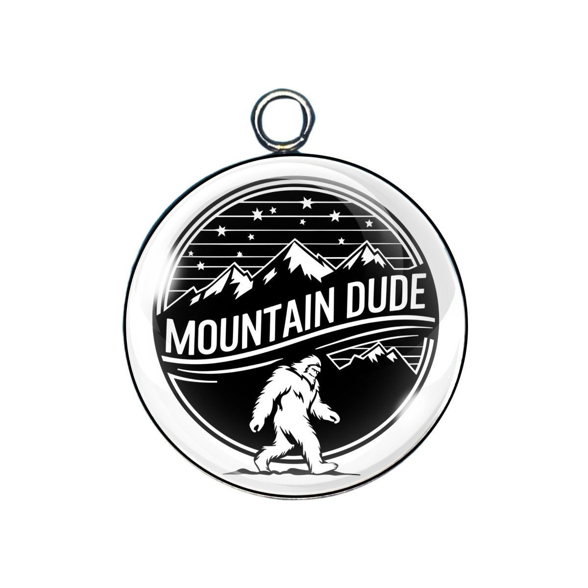 bigfoot hunter glass cabochon charm