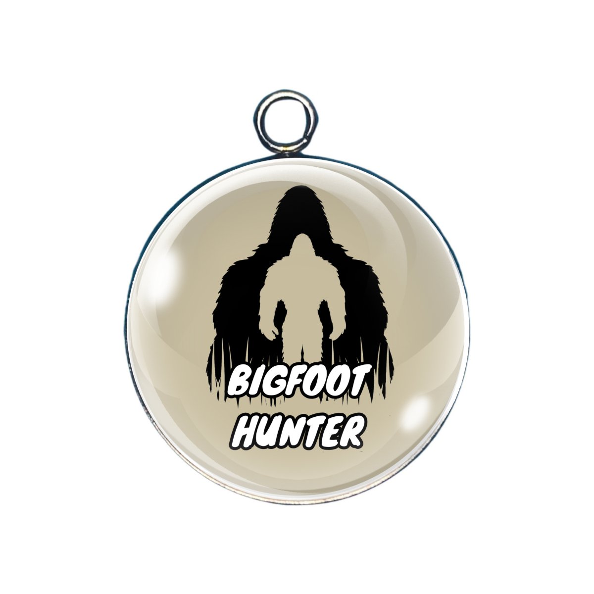 bigfoot hunter glass cabochon charm