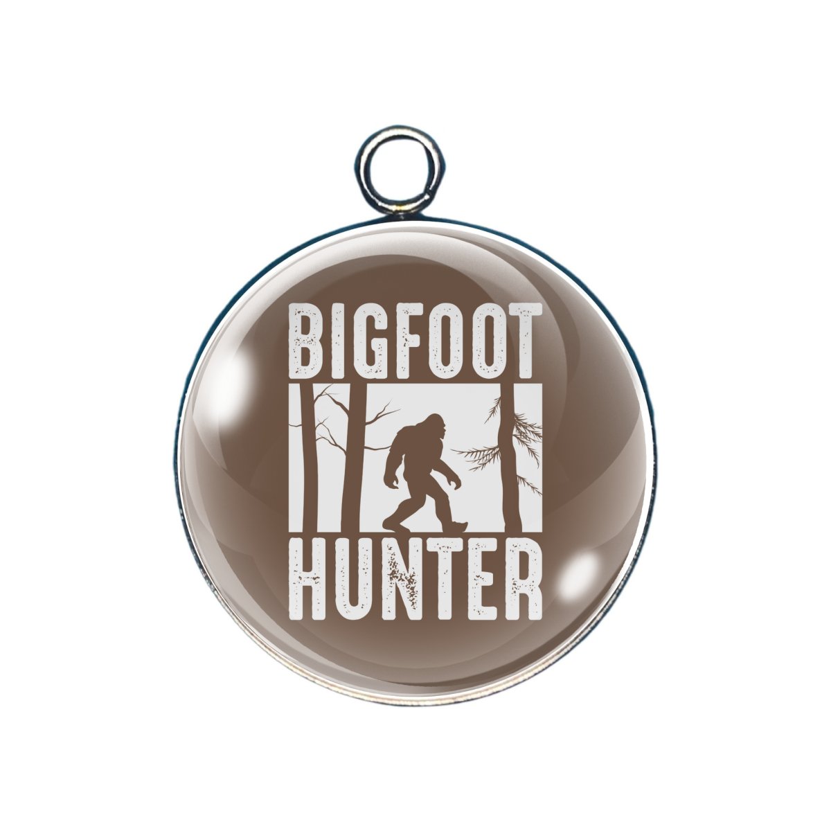 bigfoot hunter glass cabochon charm