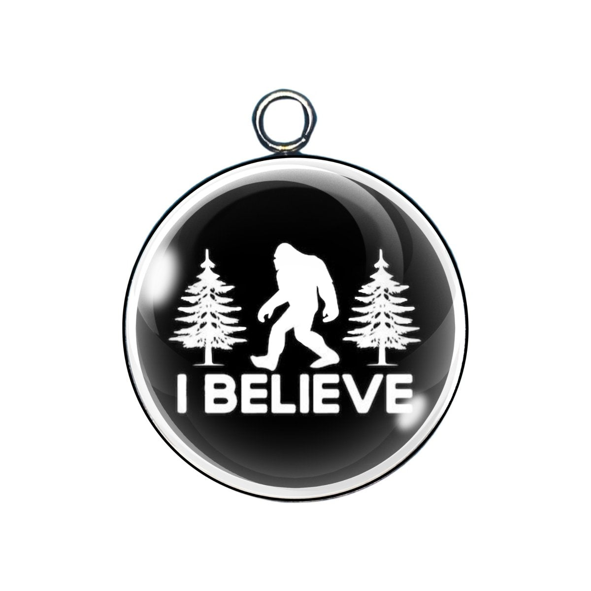 bigfoot hunter glass cabochon charm