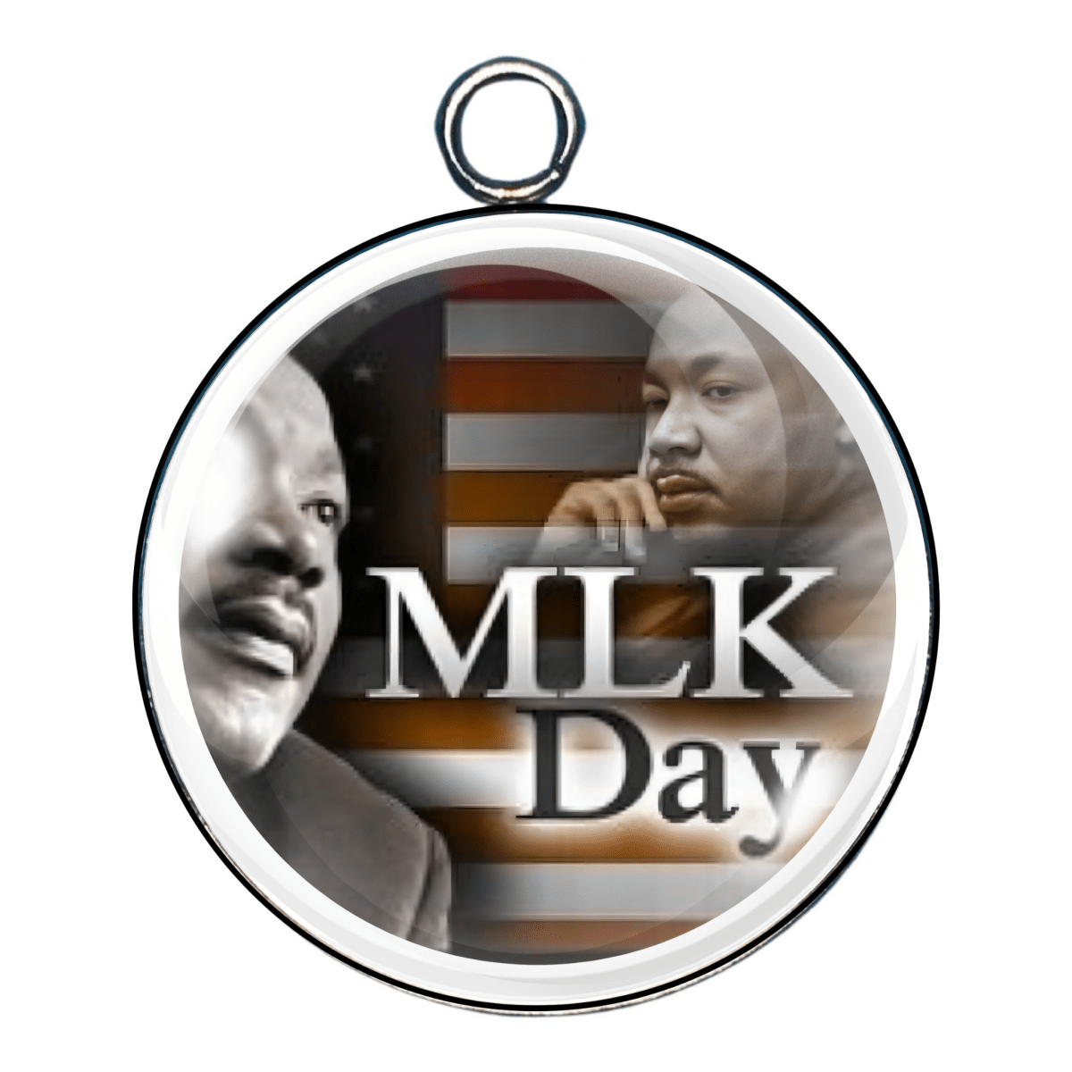 MLK Jr glass cabochon charm