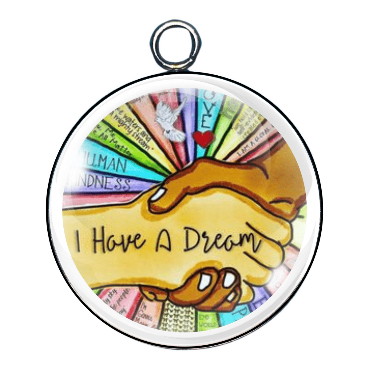 MLK Jr glass cabochon charm