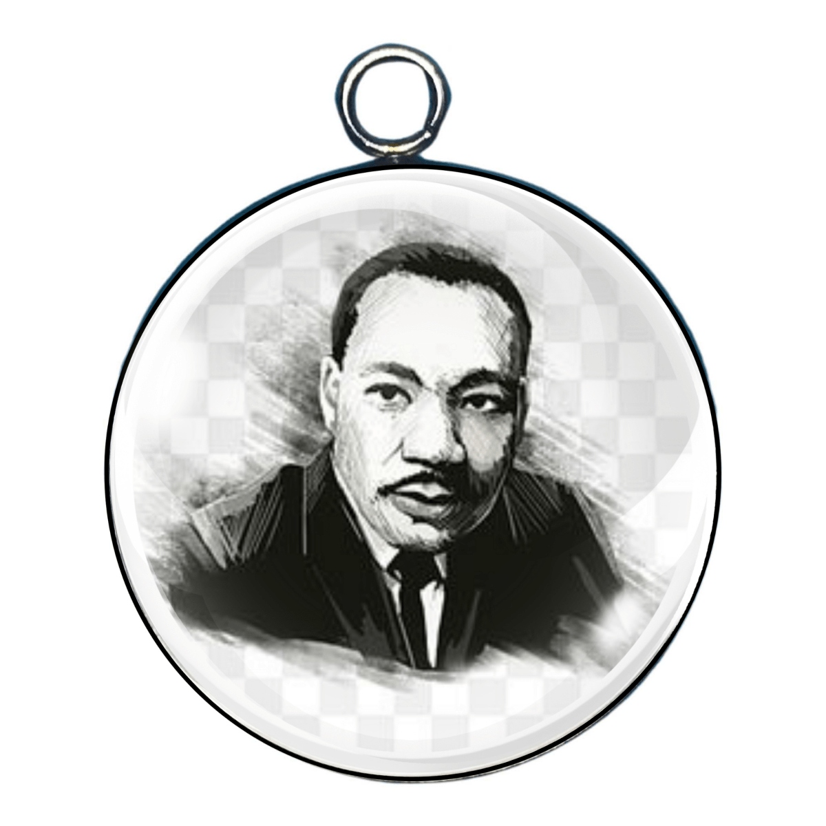 MLK Jr glass cabochon charm