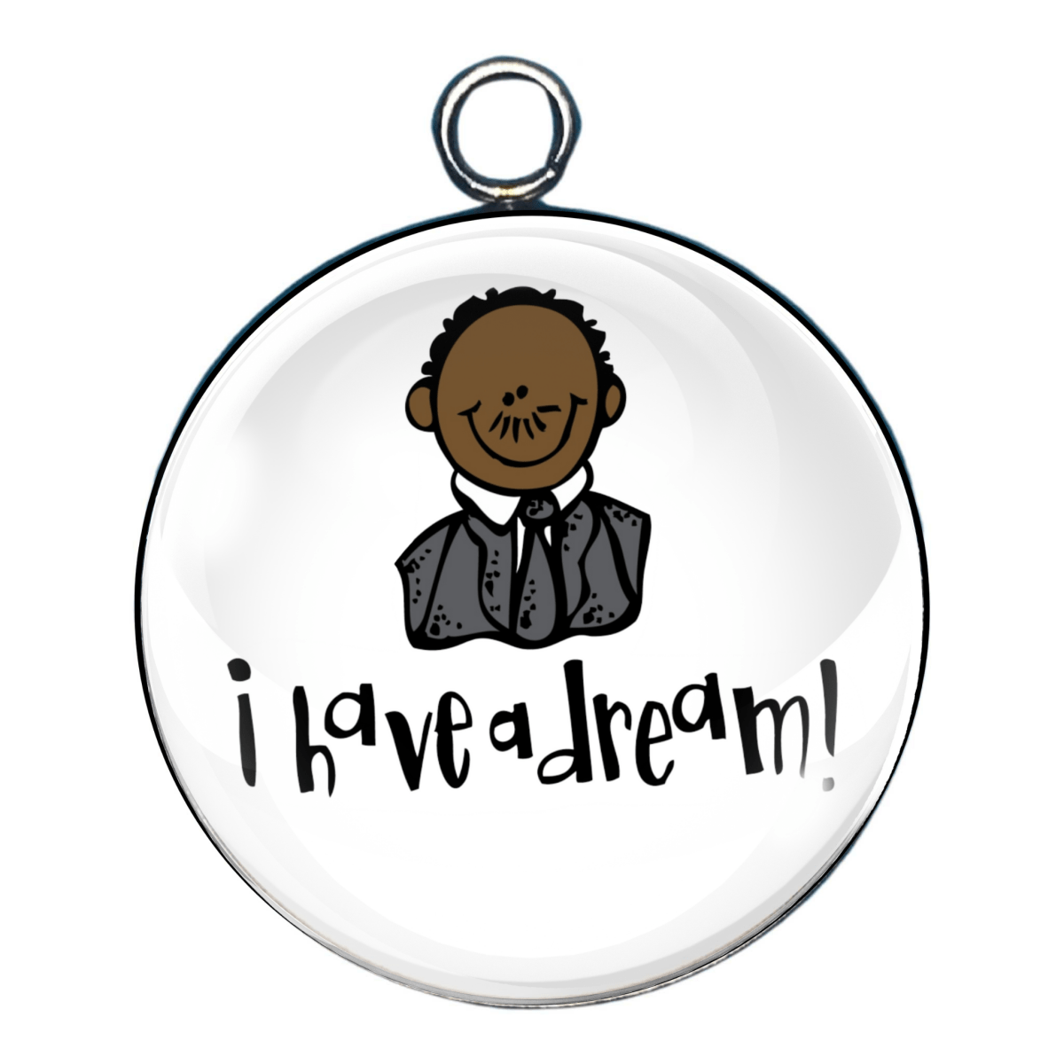 MLK Jr glass cabochon charm