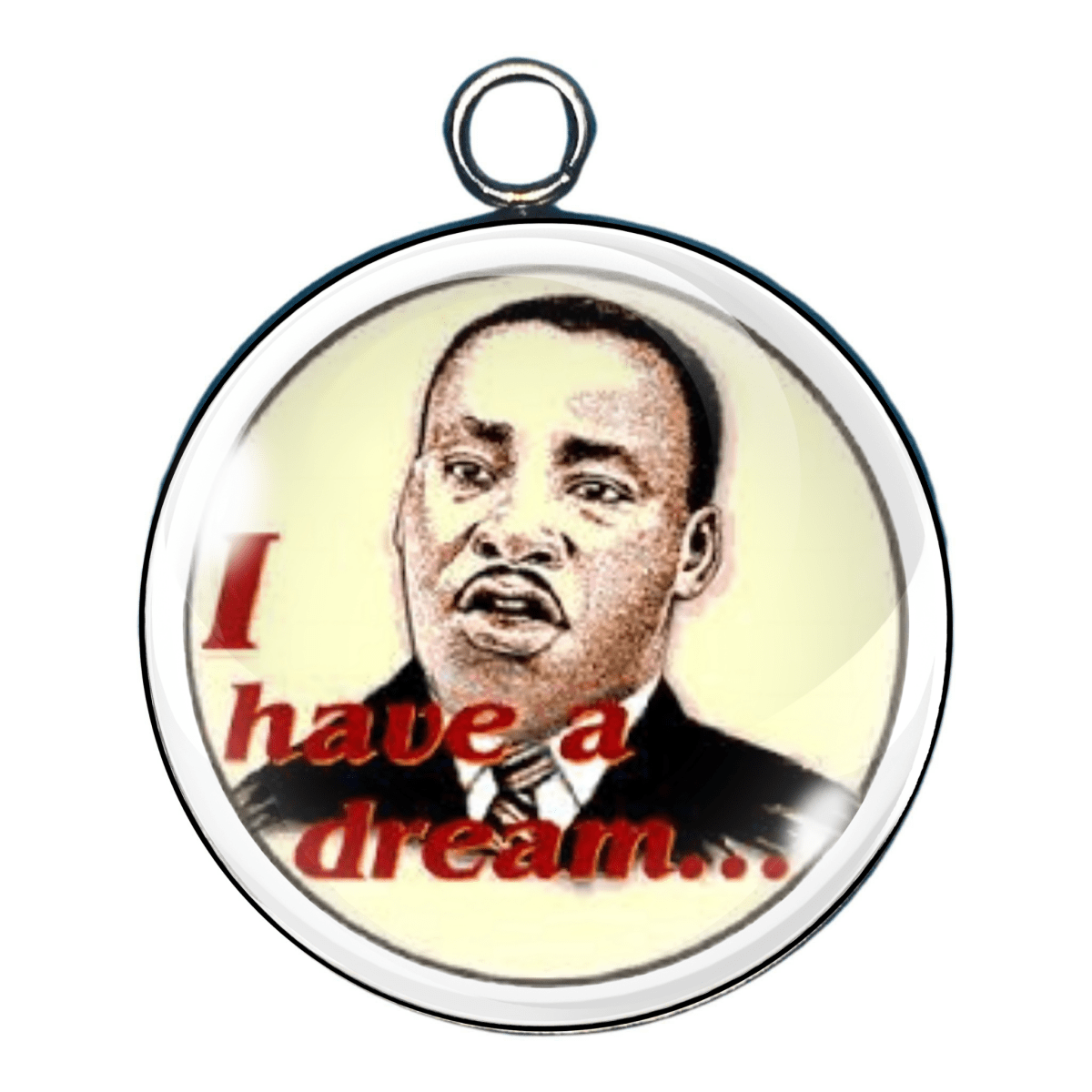MLK Jr glass cabochon charm