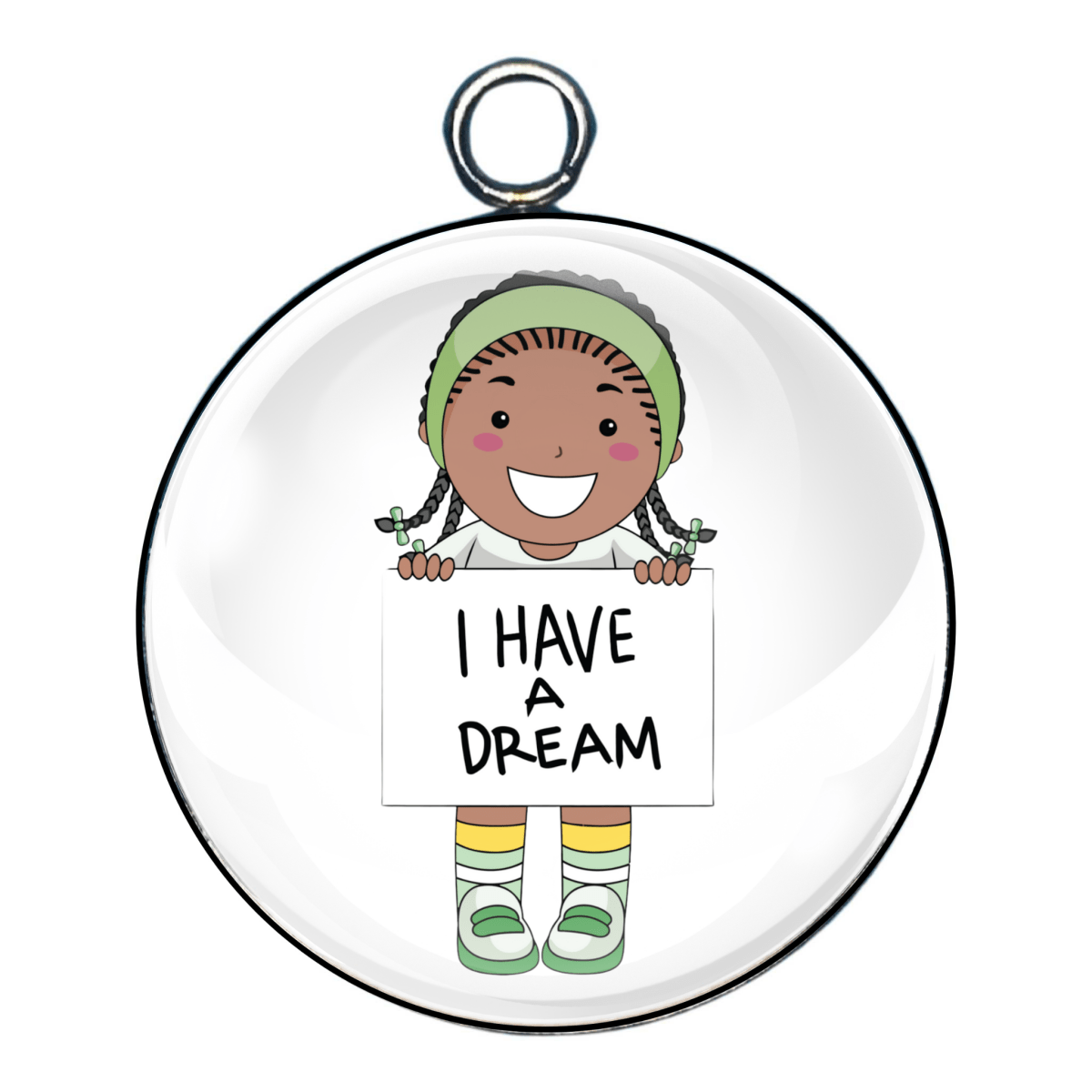 MLK Jr glass cabochon charm
