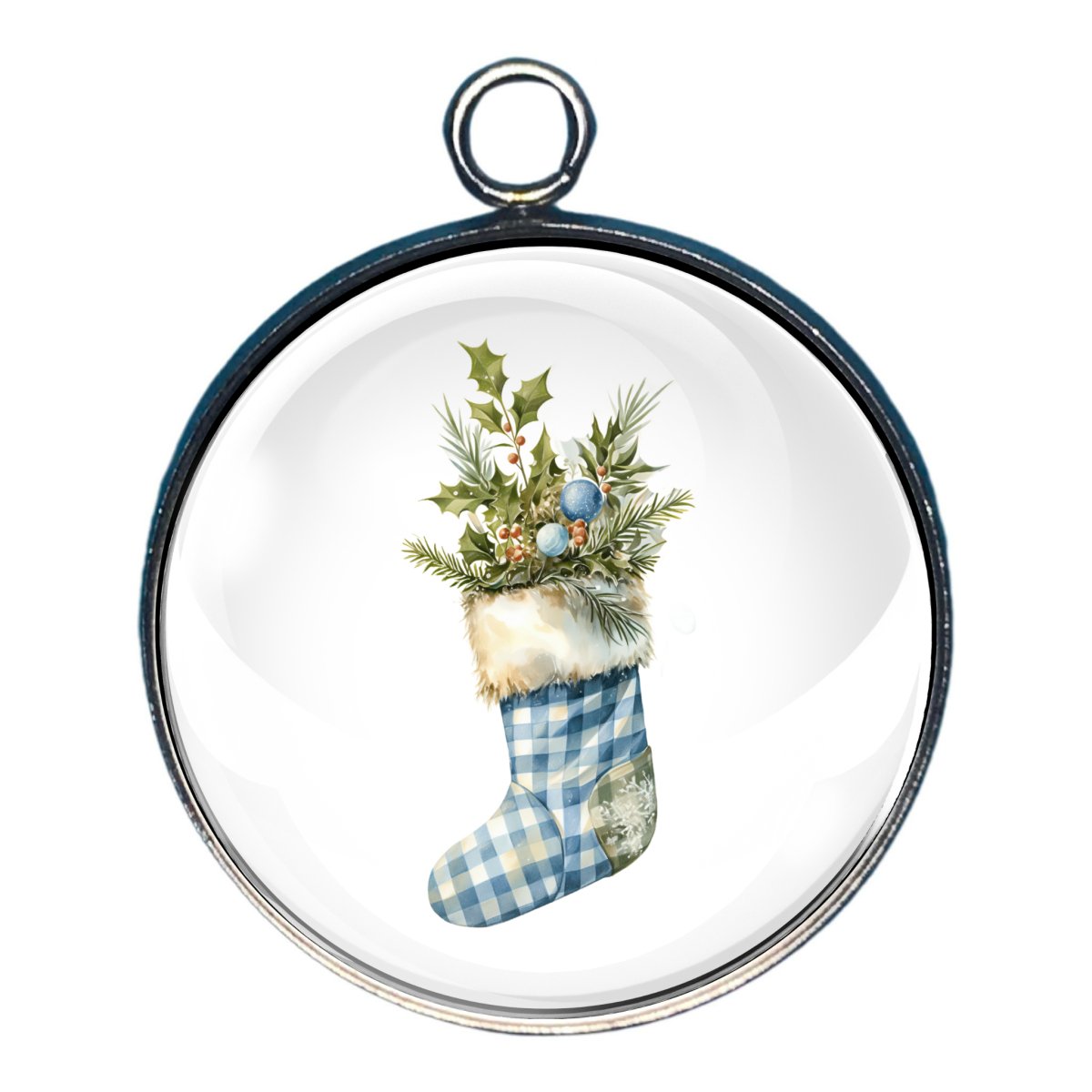 Charm of a blue christmas stocking