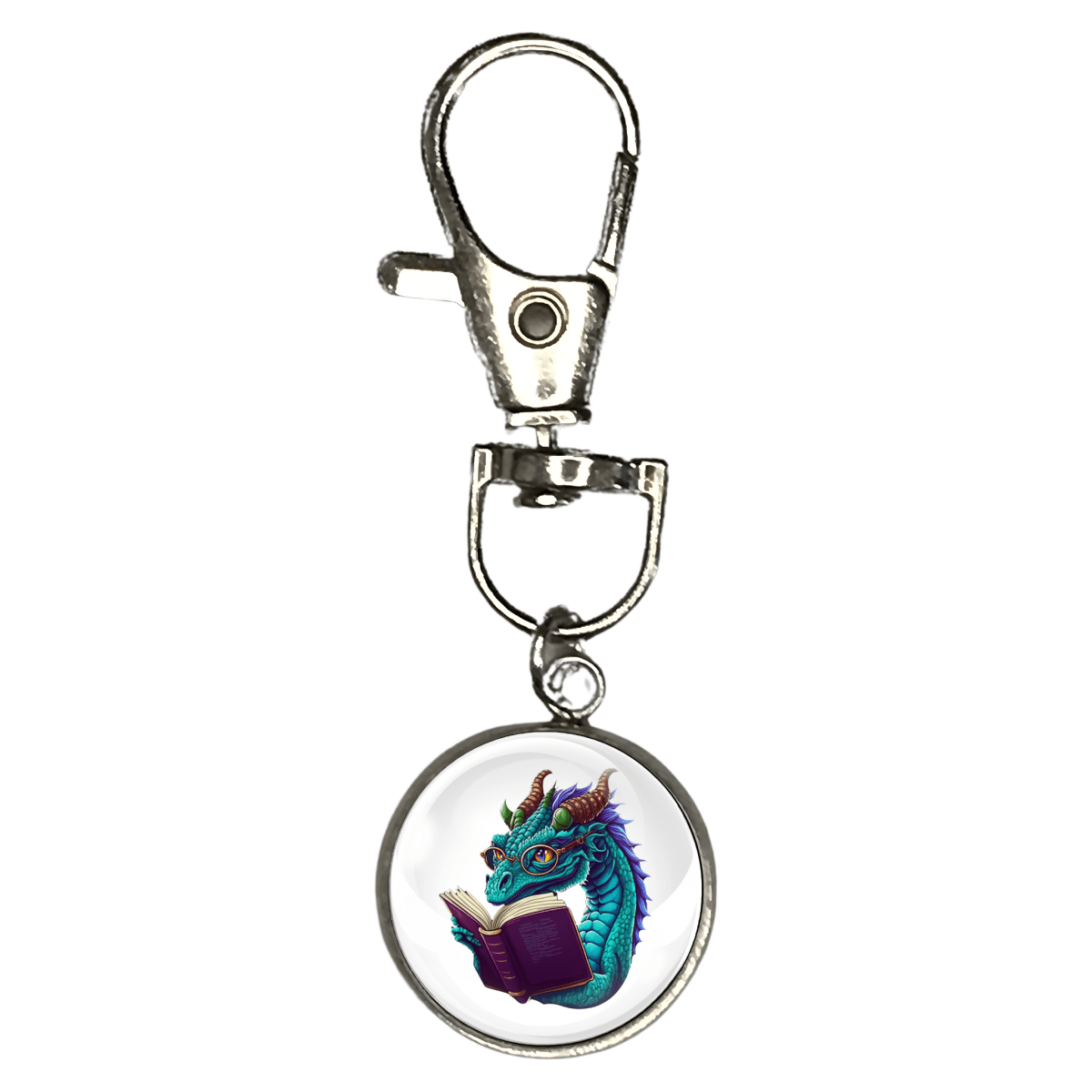 Book Reading Dragons Zipper Pulls, Purse Danglers