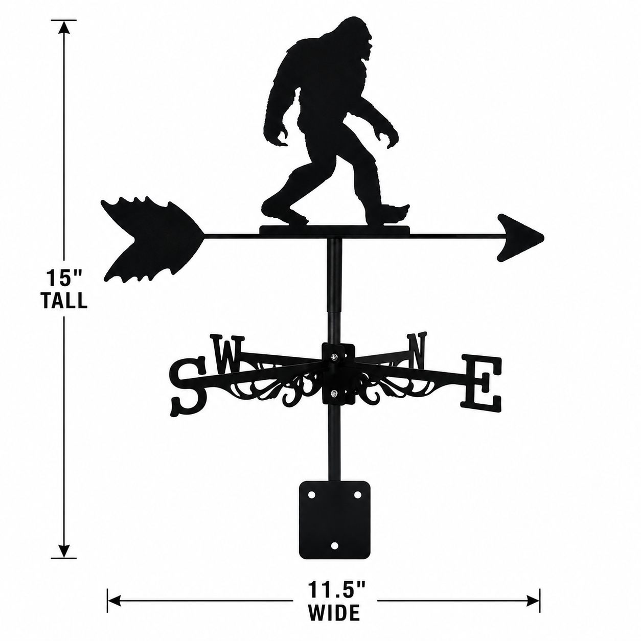 Bigfoot American Flag Metal Weathervane – Outdoor Roof, Barn, Garage & Garden Decor