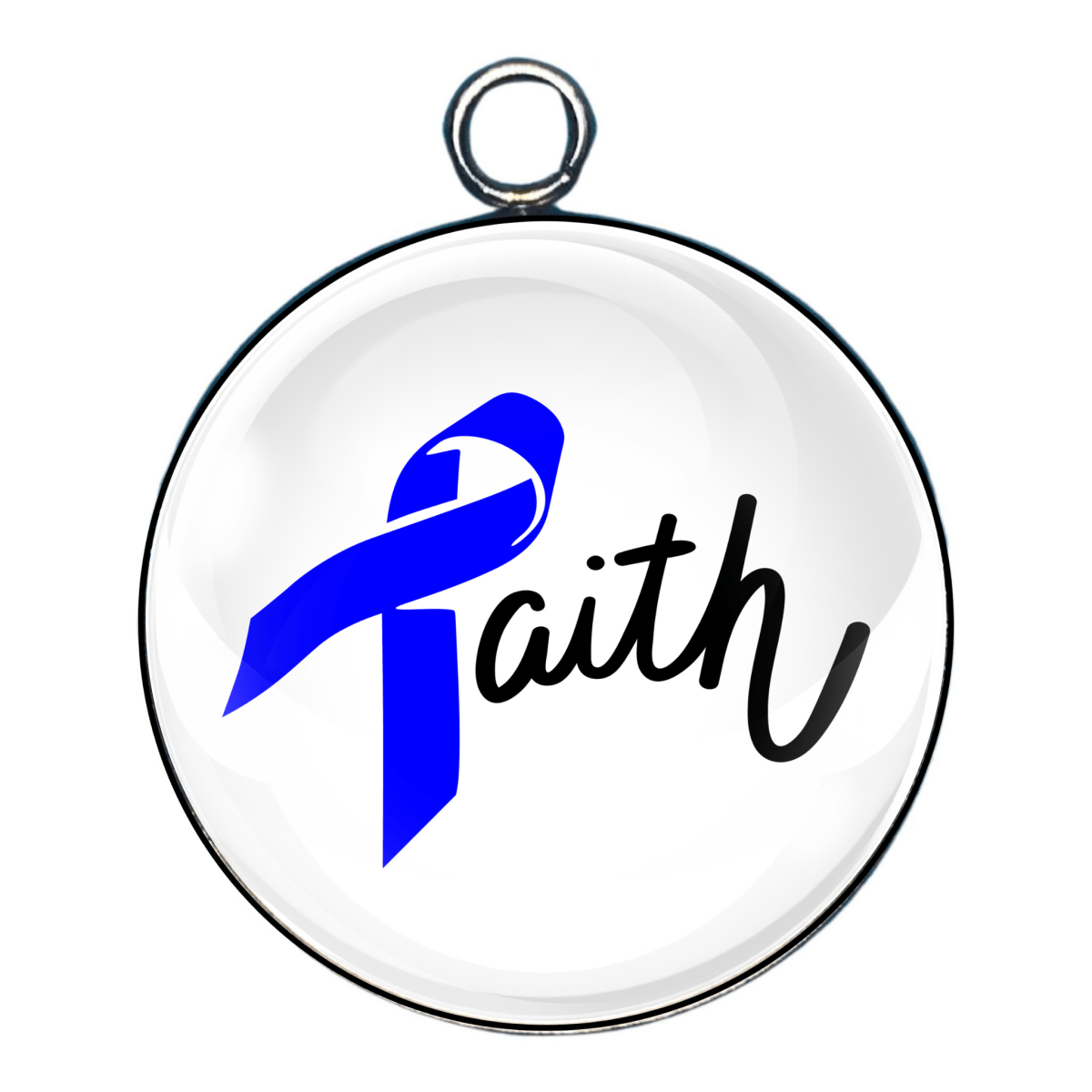 Faith cancer awareness glass cabochon charm for colon cancer