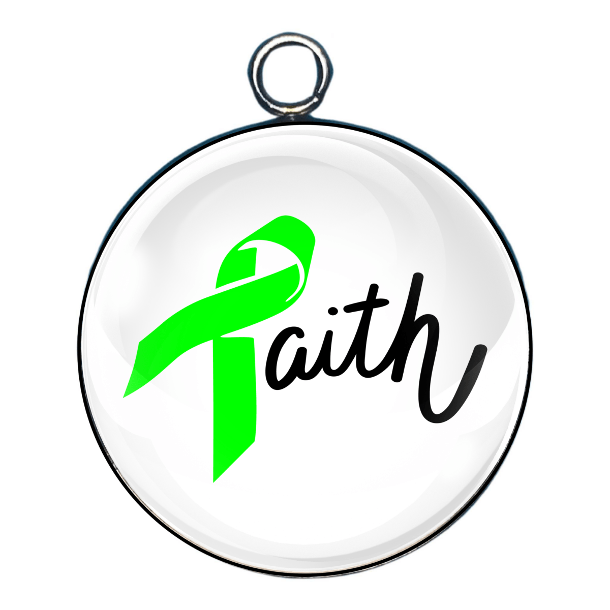 Faith cancer awareness glass cabochon charm for Lymphoma cancer