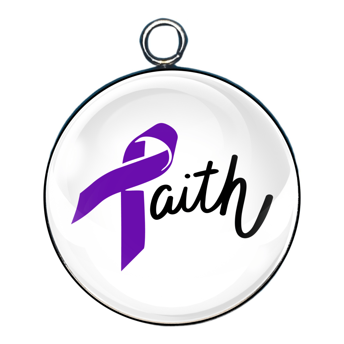 Faith cancer awareness glass cabochon charm for pancreatic cancer