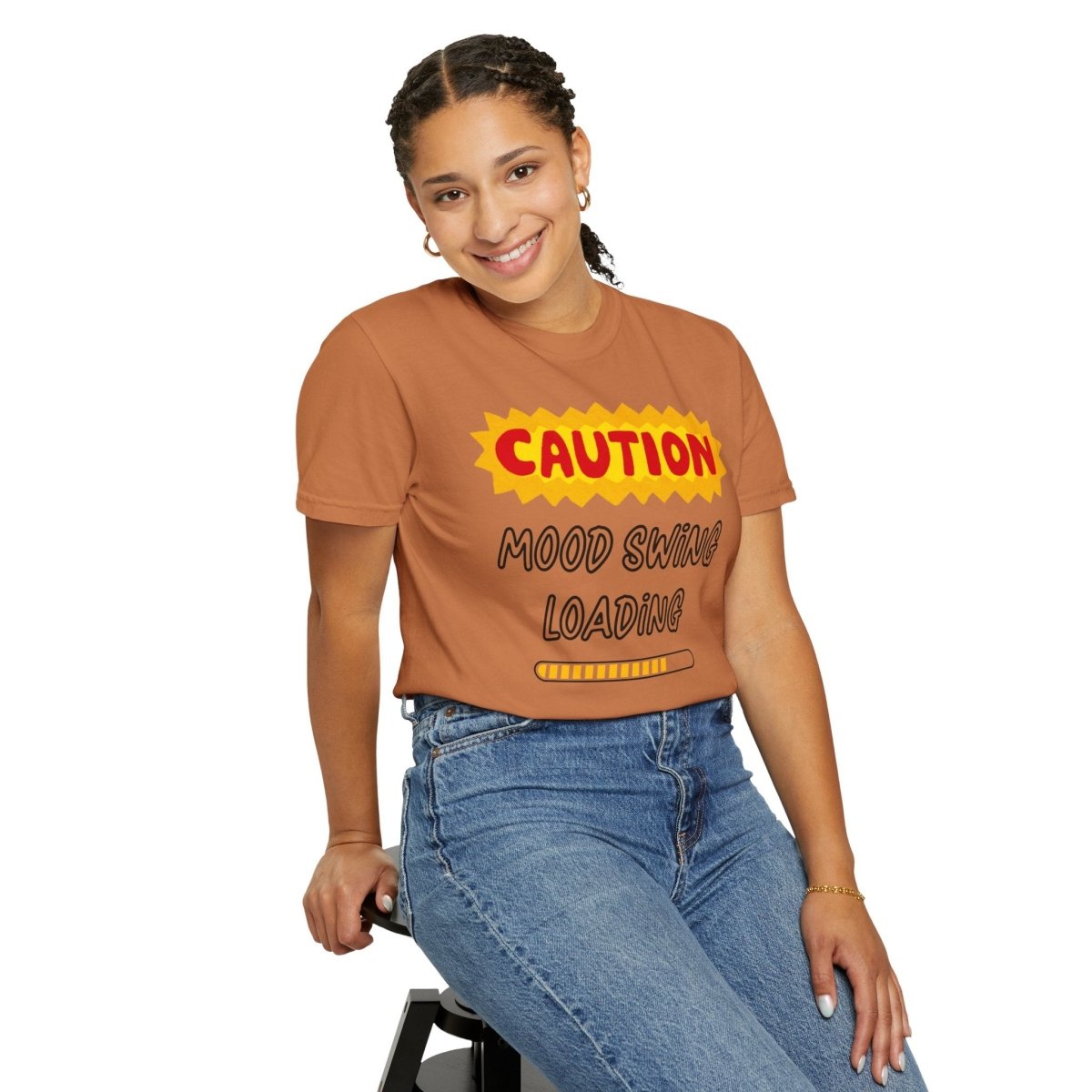 Caution Graphic Unisex Garment-Dyed T-Shirt | Fun Casual Tee | Sizes S-4XL | Soft & Relaxed Fit