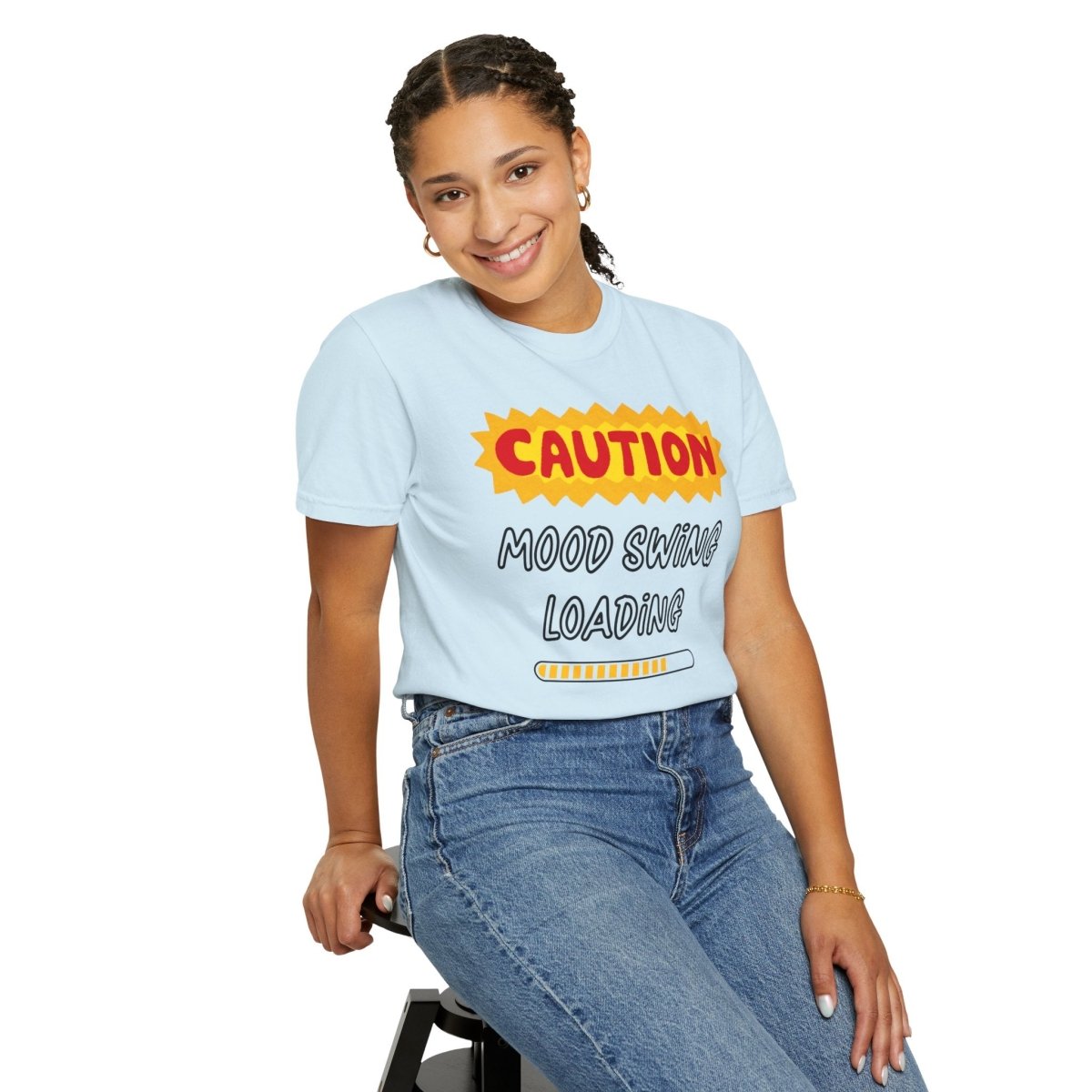Caution Graphic Unisex Garment-Dyed T-Shirt | Fun Casual Tee | Sizes S-4XL | Soft & Relaxed Fit