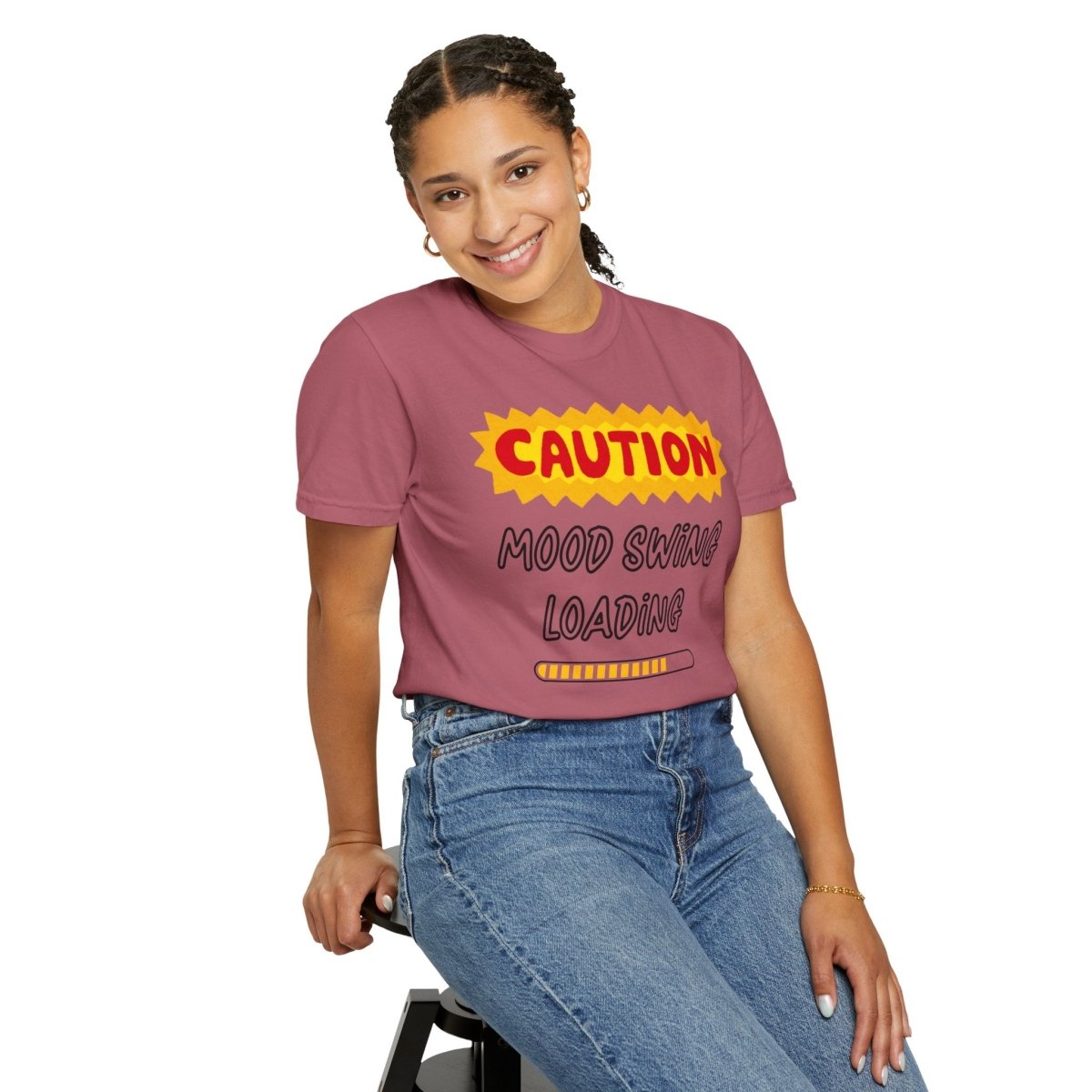 Caution Graphic Unisex Garment-Dyed T-Shirt | Fun Casual Tee | Sizes S-4XL | Soft & Relaxed Fit