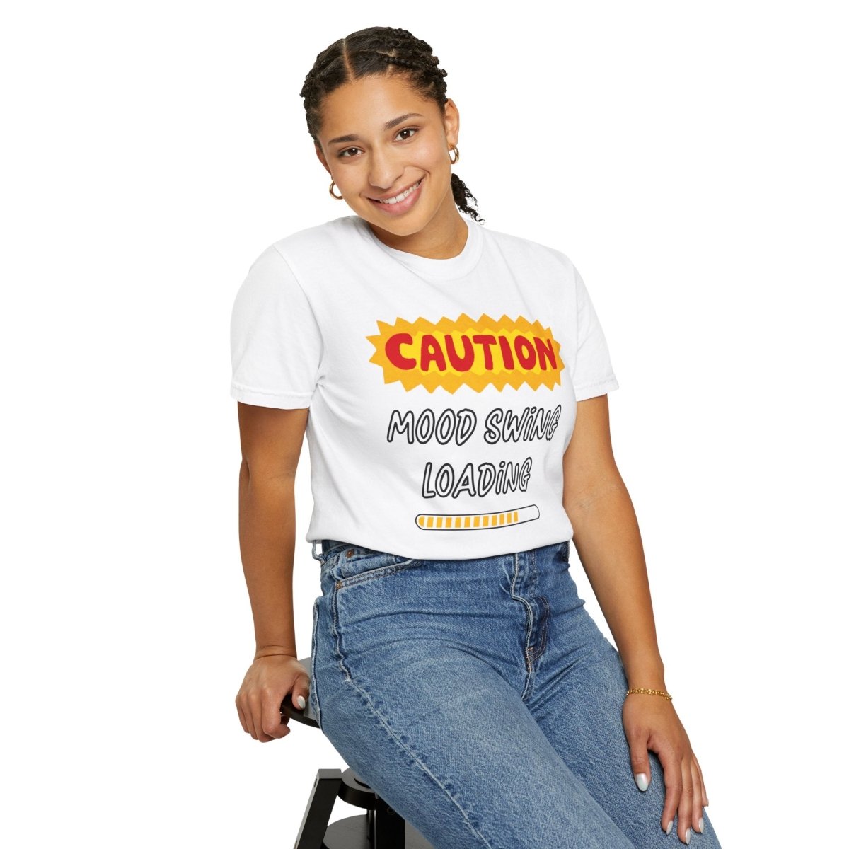 Caution Graphic Unisex Garment-Dyed T-Shirt | Fun Casual Tee | Sizes S-4XL | Soft & Relaxed Fit