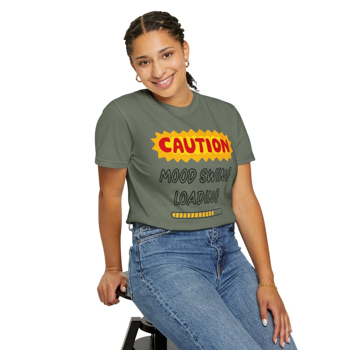 Caution Graphic Unisex Garment-Dyed T-Shirt | Fun Casual Tee | Sizes S-4XL | Soft & Relaxed Fit