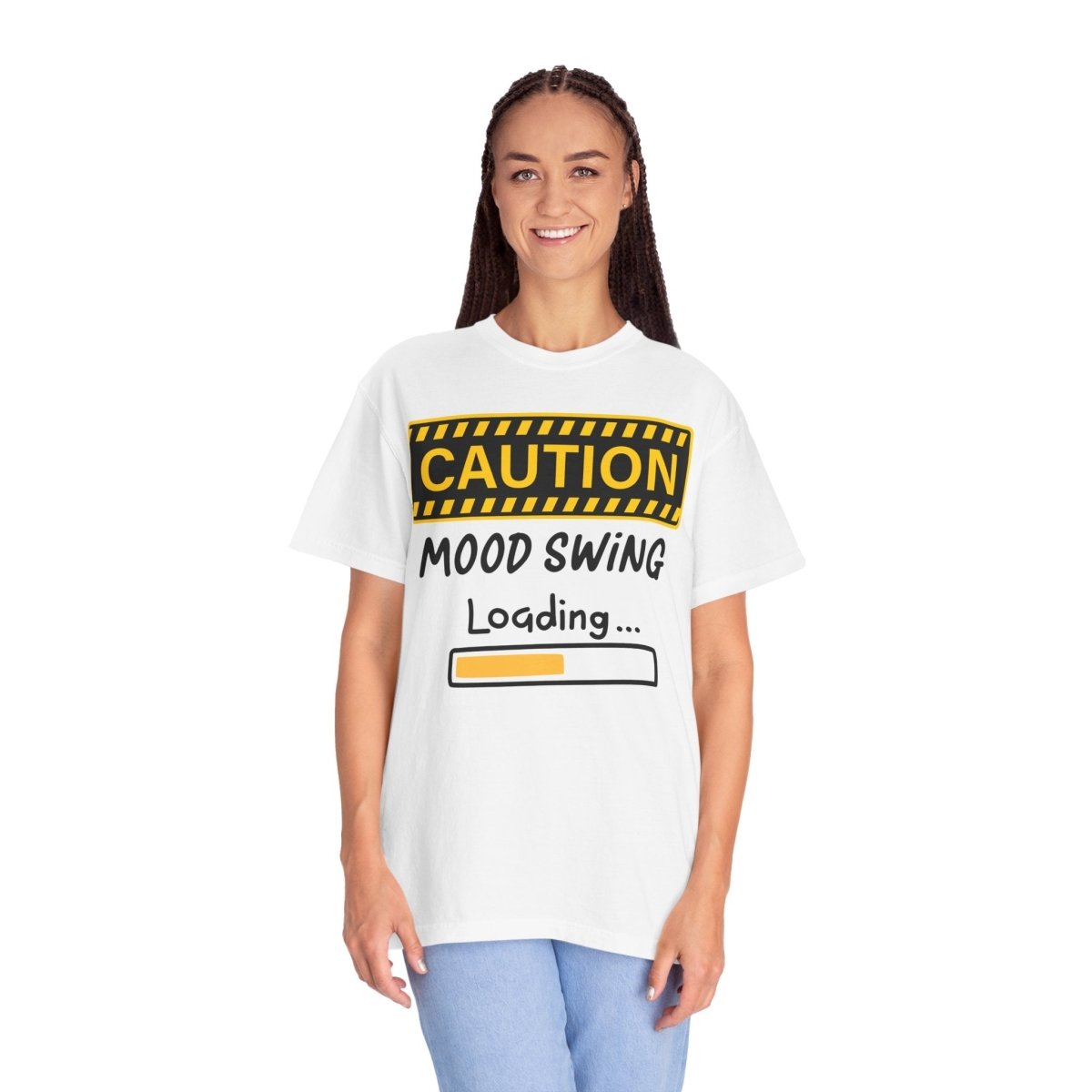Caution Graphic Unisex Garment-Dyed T-Shirt | Fun Casual Tee | Sizes S-4XL | Soft & Relaxed Fit
