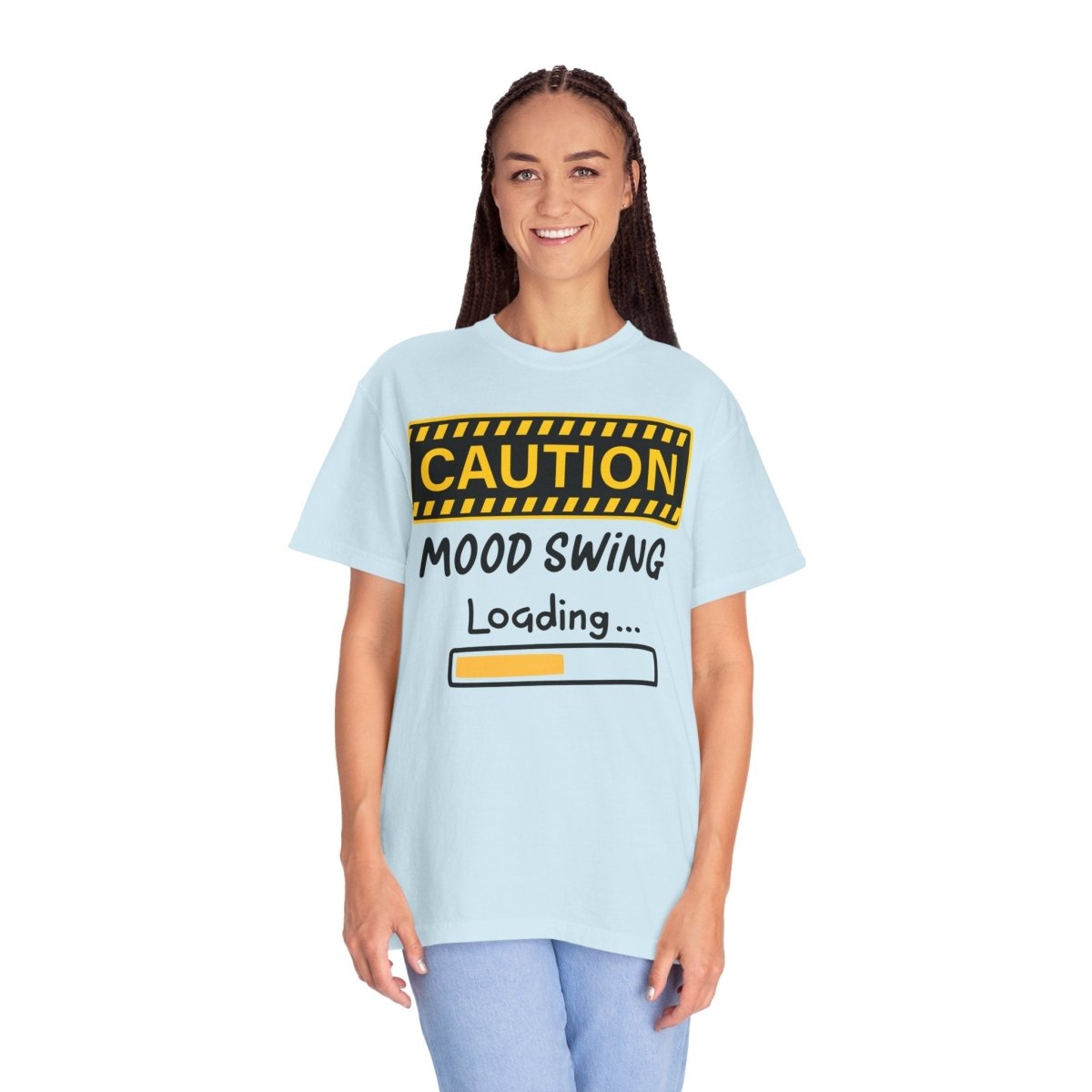 Caution Graphic Unisex Garment-Dyed T-Shirt | Fun Casual Tee | Sizes S-4XL | Soft & Relaxed Fit