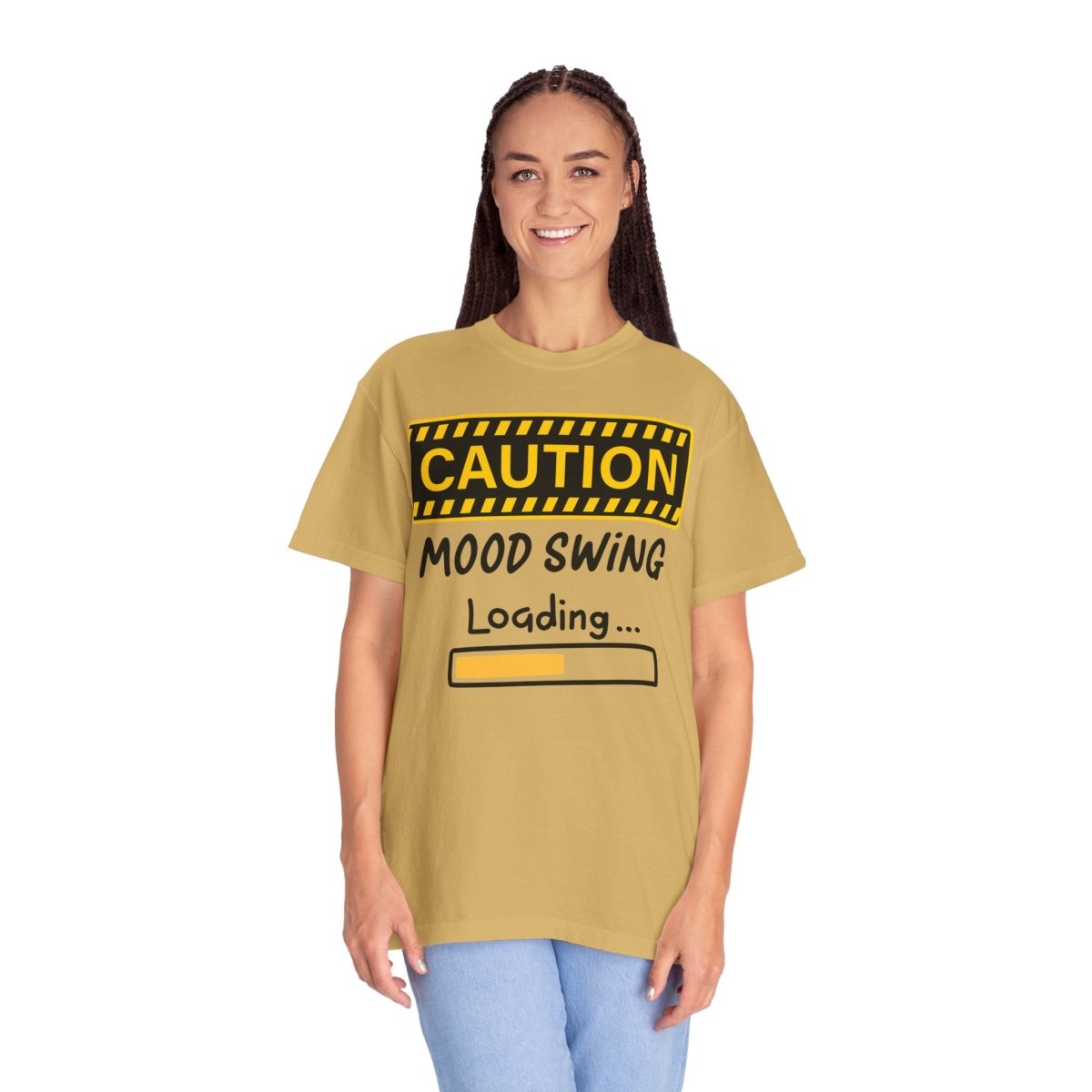 Caution Graphic Unisex Garment-Dyed T-Shirt | Fun Casual Tee | Sizes S-4XL | Soft & Relaxed Fit
