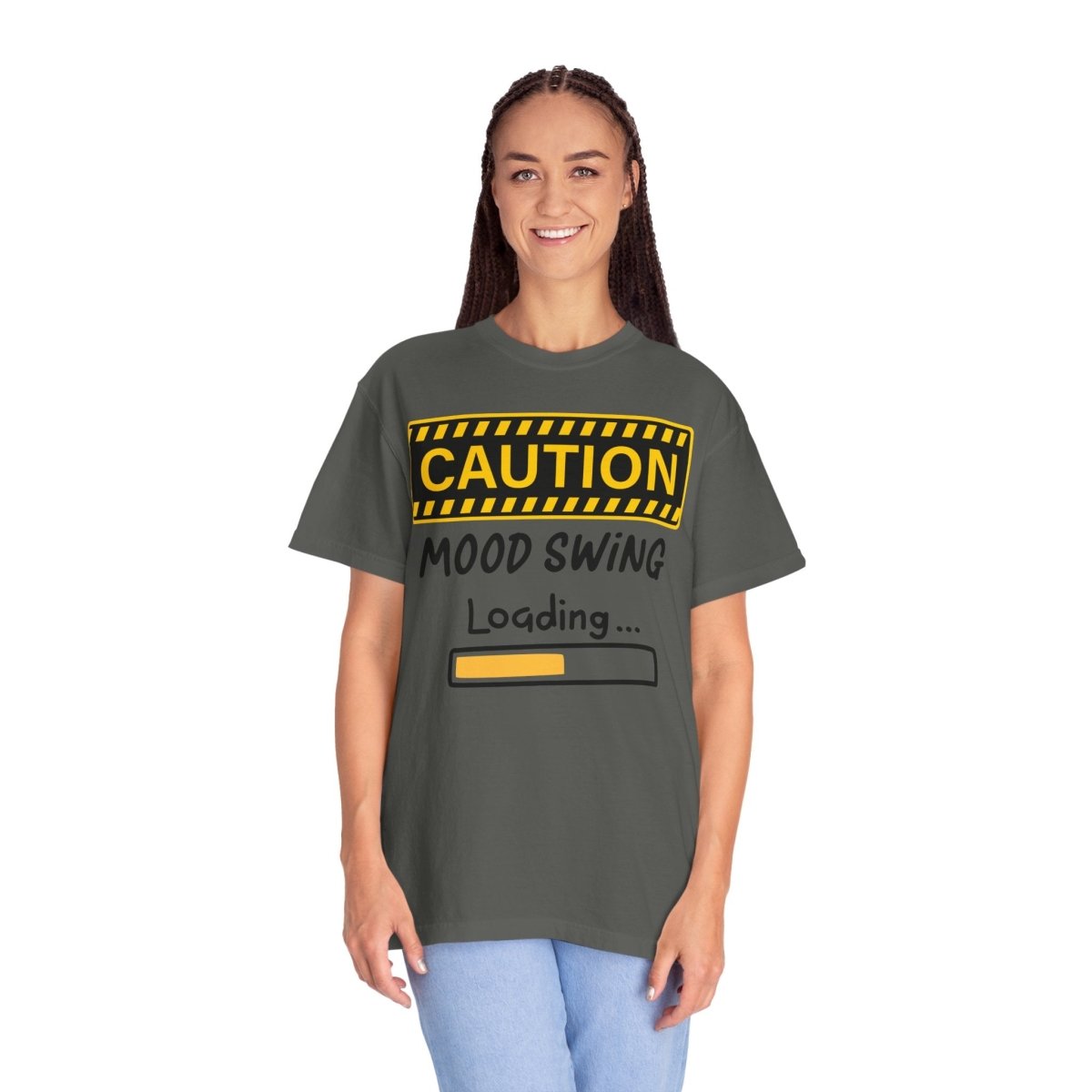 Caution Graphic Unisex Garment-Dyed T-Shirt | Fun Casual Tee | Sizes S-4XL | Soft & Relaxed Fit