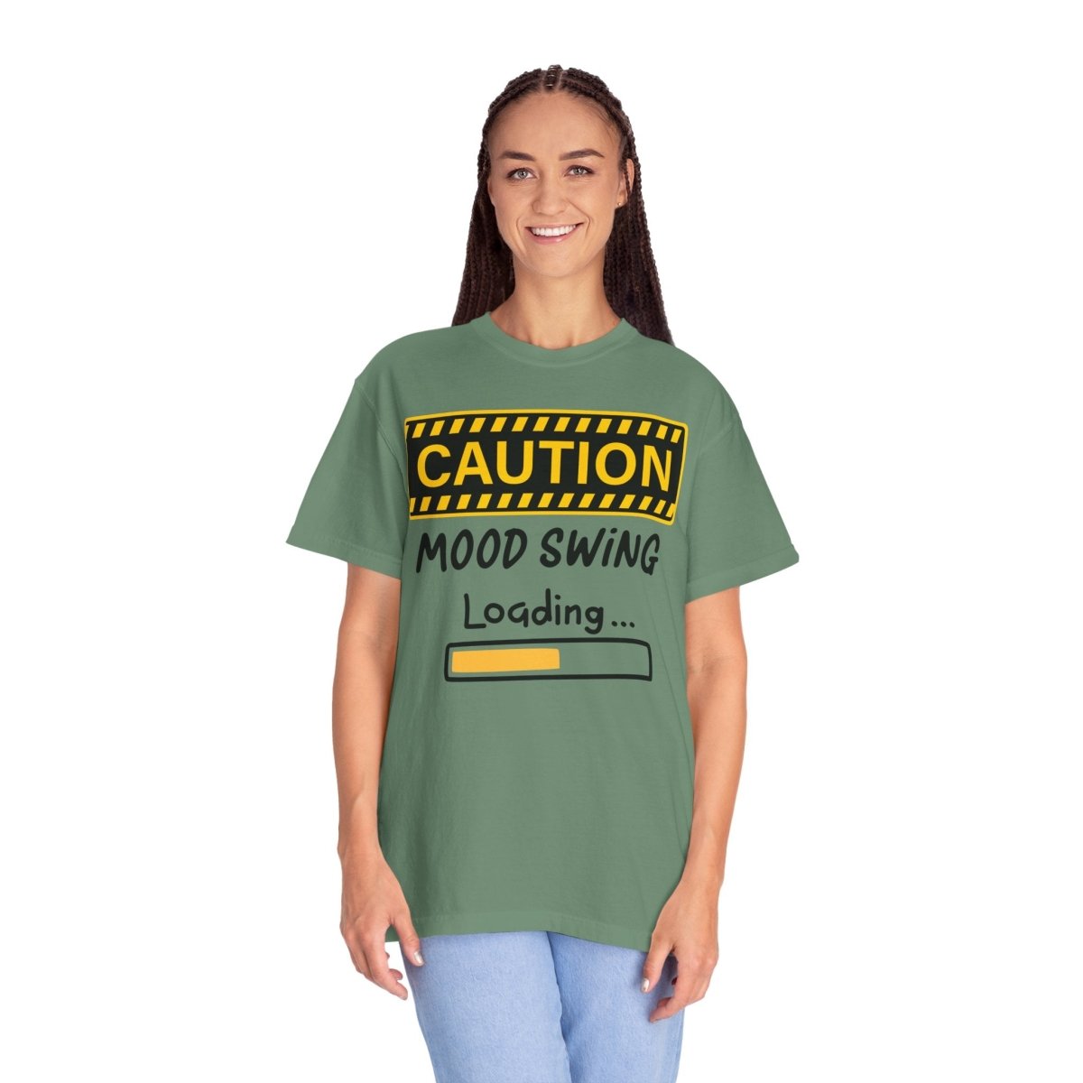Caution Graphic Unisex Garment-Dyed T-Shirt | Fun Casual Tee | Sizes S-4XL | Soft & Relaxed Fit