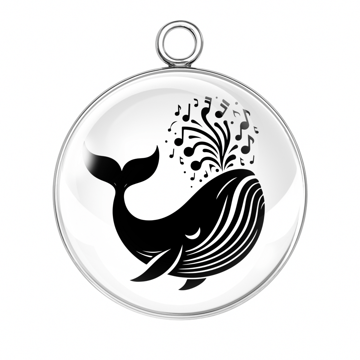Whale spouting stars in a dreamy ocean swirl