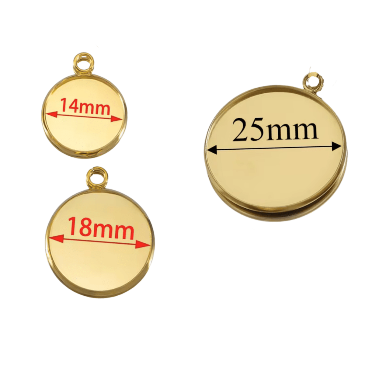 Gold bases in our 3 sizes.