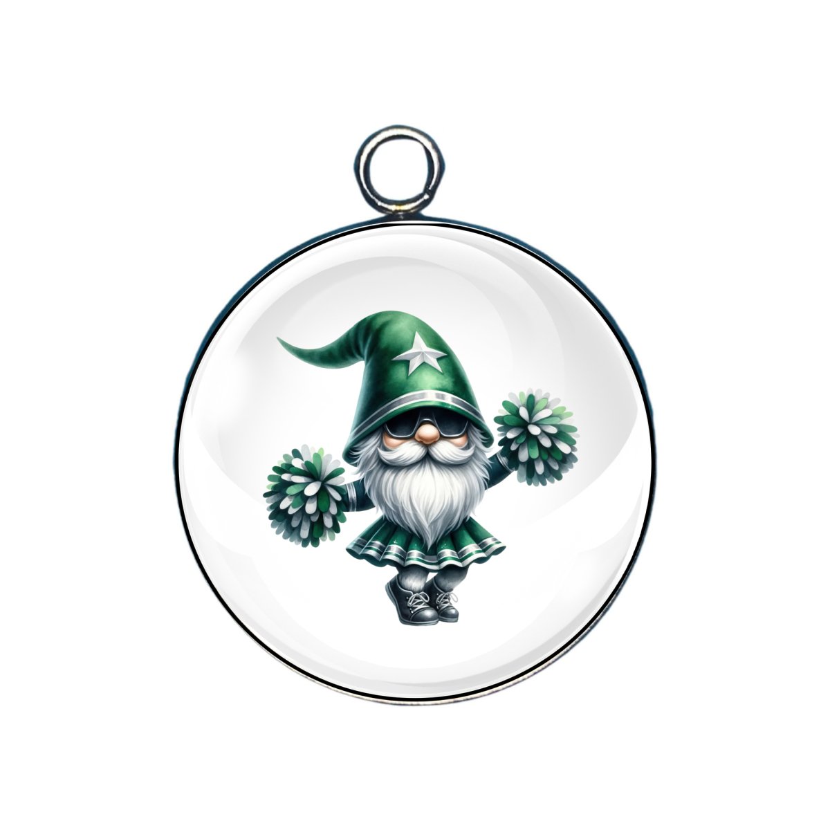 Cheerleading Gnomes Glass Cabochon Charms