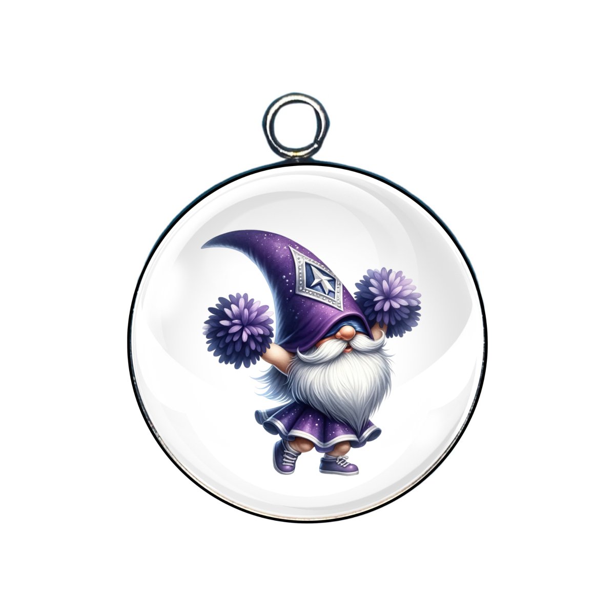 Cheerleading Gnomes Glass Cabochon Charms