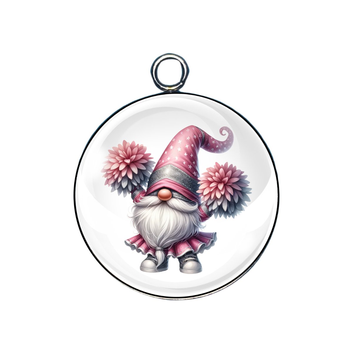 Cheerleading Gnomes Glass Cabochon Charms